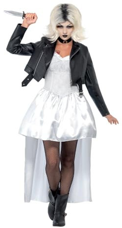 Smiffys Kostüm Bride of Chucky, Tiffany, Weiß, mit Jacke, Kleid & Choker