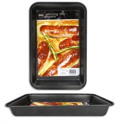 Oblong Turkey Tin Non Stick Oven Tray for Roasting & Baking 16x25x3cm