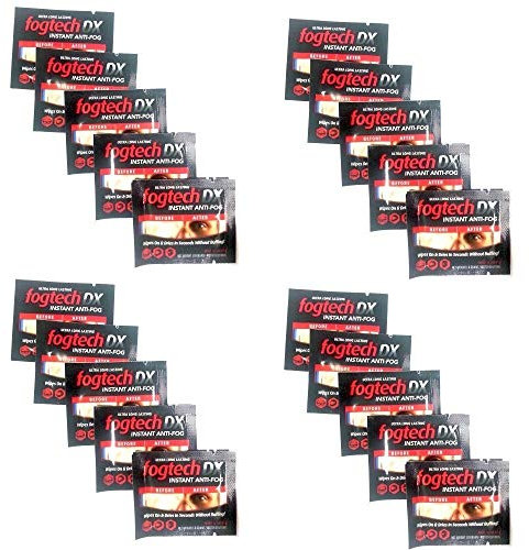 Fogtech Motosolutions Dx Anti Fog Wipes Prevent Fog On Sunglasses Motorcycle/Paintball/Airsoft Lenses Welding Helmets And More Of Wipes 20 Pack