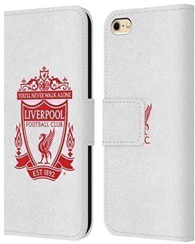Head Case Designs Officially Licensed Liverpool Football Club White 2 Crest 1 Leather Wallet Case Compatible With Apple iPhone 6 / iPhone 6s