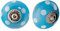 Nicola Spring Ceramic Cupboard Drawer Handle Knobs - Polka Dot Design - Light Blue/White - Pack of 12