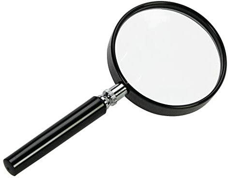 SAFE 9543 Stiellupe – Klassische Handlupe mit 4-facher Vergrößerung, Echtglas-Linse (50 mm Ø) & Metalleinfassung – Kompakt & langlebig für Lesen, Sammeln & Detailarbeiten