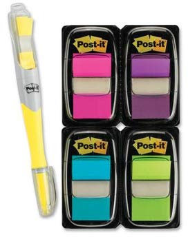 Flaggen Value Pack, sortierte Farben, 200 Flaggen & Gratis Textmarker W/50 F