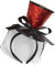 W WIDMANN MILANO Party Fashion - Haarreif Mini Zylinder Glitter, mit Schleife und Schleier, Hut, Accessoire, Karneval