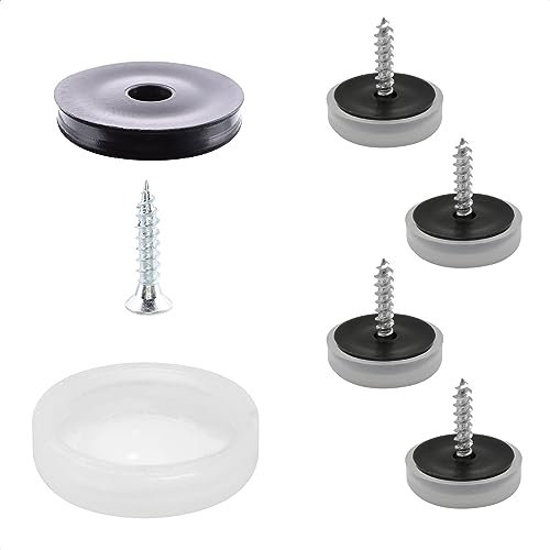 Wagner QuickClick® Stoppgleiter Möbelgleiter Stuhlgleiter 4er-Set zum Anschrauben - 4X Basis+Schraube+Gleitaufsatz rutschhemmend austauschbar - STOPP - Durchmesser Ø 17 mm - Made in DE - 15834000