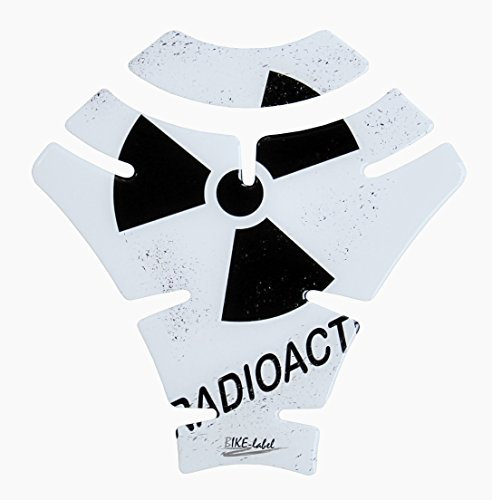 BIKE-label Tankpad 3d Radio Active White Protector de depósito de compatible para Kawasaki 500763