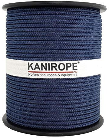 Kanirope® Corde Cordage PP Polypropylène MULTIBRAID 4mm 100m Bleu Marine (0112) tressée