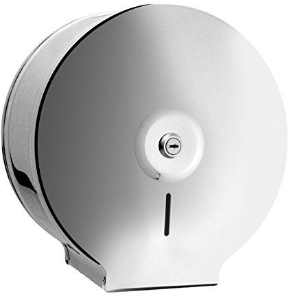 Bisk Jumbo Toilet Roll Dispenser, Silver, 19/23 cm