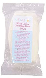 CAKE STAR Colour Edible Modelling Pastes- Sugar Paste For Figure Models- Flowers- Floral Gums- & Other Cake Decorations- Sets Hard- Smooth Finish - White 100g