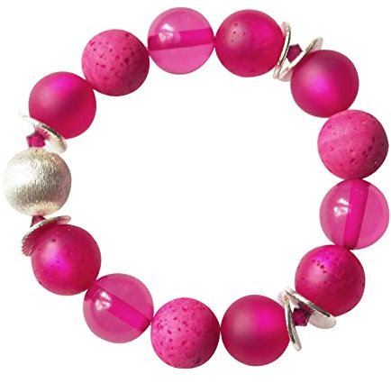 Polarisarmband pink oder in Wunschfarbe mit Swarovski® Kristallen und Wisilva-Perle