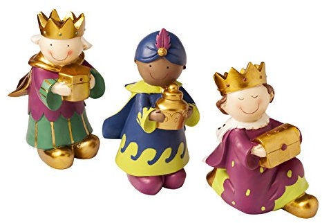 Mopec Huchas de los 3 Reyes Magos, Resina, Morado y Azul, 9x15x20 cm, 3 Unidades