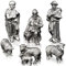 DANFORTH Krippenfiguren Schäferhund und Schaf - Handarbeit Zinn Krippe Set / Szene - Made in USA
