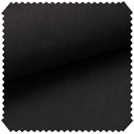 novely® Alpen Polsterstoff im Wildleder-Look | Bezugsstoff | Microfaser | Velours | Möbelstoff (14 Schwarz)