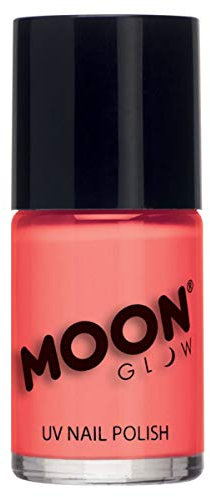 Moon Glow Esmalte de uñas UV neón - Esmalte de uñas neón brillante - Brilla bajo los rayos UV - 10ml Coral pastel 1 Unidad (Paquete de 1)