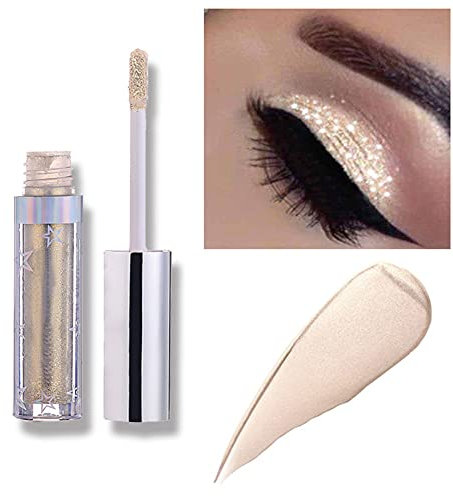 Allbesta Langlebig Glänzend Glitter Shimmer Flüssiger Lidschatten Stift Wasserfest Metallic Pigmente Make-up