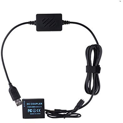 DMW-DCC11 Coupler USB Power Kit, DMW-BLE9 DMW-BLG10 Dummy Battery Compatible with Panasonic Lumix DMC-GF6 DMC-GF5 DMC-GF3 DMC-GX7 DMC-LX100 ZS110 GX80 GX85 GX85CGK GX85K GX7 MARKII Camera