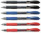 Pilot G2 Gel-Roller, einziehbar, feine Spitze, Schwarz, Blau und Rot, 6 Stück