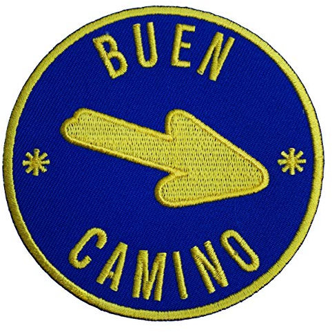 Buen Camino Patch (3 Inch) Embroidered Iron/Sew on Badge Way of St James Arrrow Scallop Shell Pilgrim Walk Souvenir