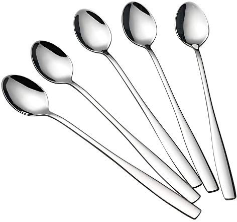 Mayish Stainless Steel Long Handle Ice Tea Spoons, 6 Pieces