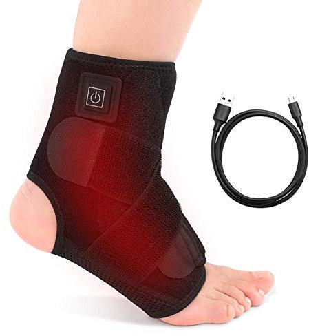 Heated Ankle Warm Support for Women Men, Electric Heat Therapy Ankle Brace for Ankle Sprain Injury Swelling Tendinitis for Running Basketball Walking, Left and Right Foot Joint Surgery Recover