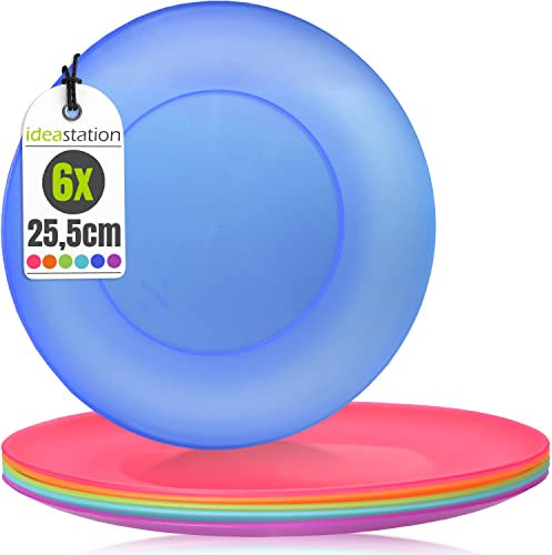 idea-station Neo assiette plastique reutilisable 6 x 25.5 cm - couleur - incassables, parfaites comme assiette bebe et assiette enfant