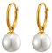 Heideman Lio - Orecchini da donna in acciaio inox di alta qualità, colore oro rosa, lucidato, con perla da 10 mm, colore: Bianco, Acciaio inossidabile, Perla