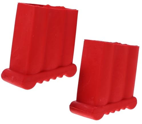 WINOMO 2Pcs Non Slip Ladder Feet Rubber Ladder Accessories Replacement Step Ladder Feet Foot Mat Cushion (Red) Ladder Leveller(3.14X2.75X1.45inch)