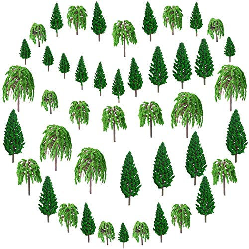 Smavles Gemischtes Bäume Modellbau 45 Stück Modellbau Bäume Mini Baum Künstlich Zug Bäume Eisenbahn Landschaft Diorama Baum Architektur Bäume für DIY Landschaft
