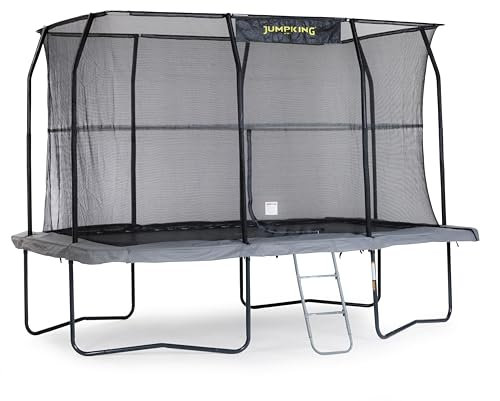 Jumpking 8ft x 12ft Rectangular Pro Trampoline With Safety Enclosure Net & Ladder ❘ Outdoor Garden Trampoline For Adults & Kids With 110gsm Net & Hard Wearing Surround Pad - 10 Year Warranty