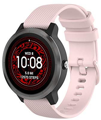 Wownadu 20mm Quick Release Cinturino Compatibile per Garmin Vivoactive 5/3/3 Music, Venu/Venu 2 Plus, Venu Sq/Sq Music/Sq 2/Sq 2 Music Cinturini Rosa Donna Uomo Braccialetto per Vivomove 3/Style