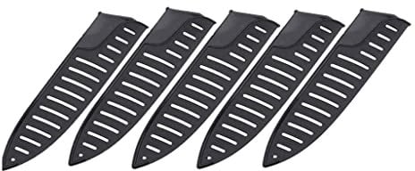 LATRAT 5 Stücke Klingenschützer Kunststoff Messerschutz, Kunststoff Messer Schutzhülle Klinge Protector Cover für 8 Zoll Messer Kochmesser Küchenmesser Obstmesser, Schwarz