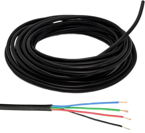 Lumonic 4x 0,34mm² RGB LED Steuerleitung schwarz 200m I ummanteltes 4 adriges Kabel flexibel I Geschirmtes Steuerkabel, LiYY Verlängerung, Stromkabel