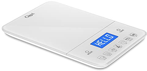 Ozeri Touch III Digital Kitchen Scale with Calorie Counter, 22 lbs (10 kg), White