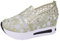 Ballet Flats for Women Wide Width, Block High Heels Closed Pointed Toe Pumps Dress Office Shoes for Women Gold