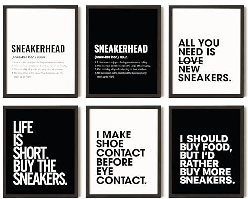 97 Decor Sneaker-Poster für Schlafzimmer – Sneakerhead-Raumdekoration für Jungen, coole Hypebeast-Wandkunst für Männer, Jungs, Sneaker-Kunstdrucke, Schuh-Dekoration für Teenager, Jungen, Sneaker,
