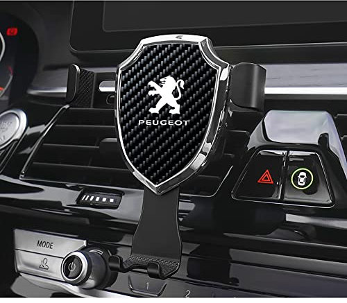 KECKS Support Téléphone Voiture, pour Peugeot 308 307 206 208 207 3008 508 407 2008 5008 406 Ventouse Réglable Support Rotation Un Bouton de Libération,Noir
