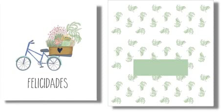 Forletter - Tarjeta de Felicitación, 15 x 15 cm, Cumpleaños, Bicicleta