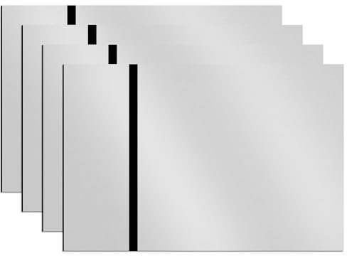 Juego de 4 placas acrílicas transparentes de plexiglás de repuesto, placa de grabado láser bicolor para carteles, manualidades, exhibición de proyectos (espejo plateado grabado en negro)
