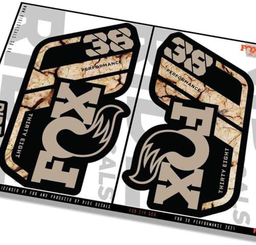 Fox 38 Performance 2021 Fork Decals - Scorched Earth - Licensed by Fox MATTE
