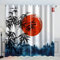 AKATIE Bambus-Vorhang, blickdicht, 2 Stück, für Kinderzimmer, Mädchen, Jungen, 3D-Druck, japanischer Stil, Motiv Vorhänge, blickdicht, kleine Fenster, Dekoration (140 x 160 cm)