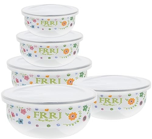 UPKOCH Emaille-Nistschalen-Set Salatschüssel Schüssel Zum Frischhalten Von Lebensmitteln Instant-Nudelschüssel Mit Deckel Chinesische Suppenschüsseln Vintage-Servierschüssel Für Ramen