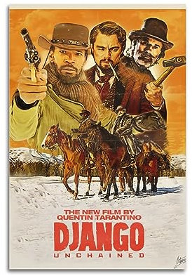 Django UnchainedKreatives Poster auf Leinwand, Wanddekoration, Kunstdruck, Dekoration, Büro, Zuhause, Schlafzimmer, Poster, Geschenk, 30 x 45 cm, ungerahmt