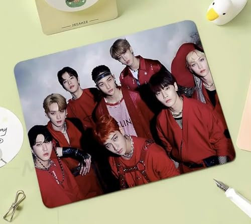 Pinstant Stray Kids South Korea Korea Music Boy Pop Band Anti-Rutsch-Mauspad Gaming Computer Gaming Desktop Laptop Mauspad 7,1 x 8,7 Zoll