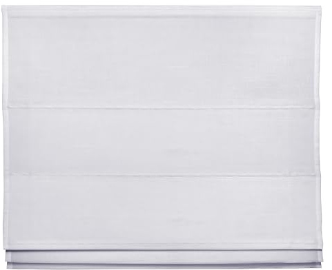 Easydeco - Faltrollo mit Stäben, Leinen, Easyfix-Option ohne Bohrung, naturfarben, 60 x 180 cm