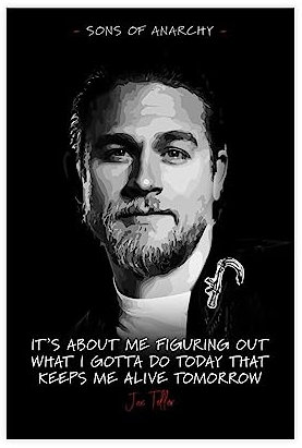 MEZUMI Jax Teller TV-Serie, Leinwand-Poster, Wandkunst, Dekor, Bild, Gemälde für Wohnzimmer, Schlafzimmer, Dekoration, ungerahmt, 60 x 90 cm