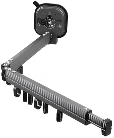 Jiawu Ausziehbarer Wäscheständer, Zusammenklappbare Wäscheleine mit Saugnapf, Balkon, Zusammenklappbar, aus Aluminiumlegierung