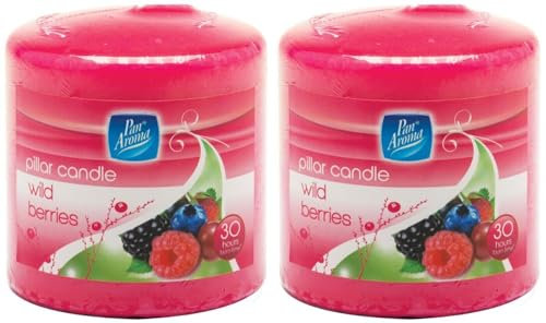 PADMASHRE Pan Aroma 30 Hour Scented Pillar Candles Wild Berries Scent (2)