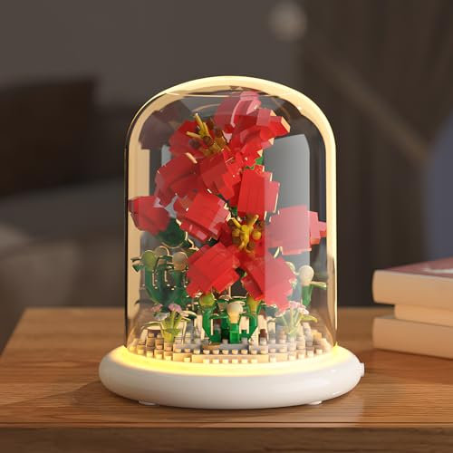 Richaa Blumenstrauß Bausteine Set Künstliche Flowers Klemmbausteine Blumen Eternal Flower Valentinstag Lehrer Geburtstage Geschenke für Frauen Erwachsene Kinder DIY Dekoration für Haus oder Büro