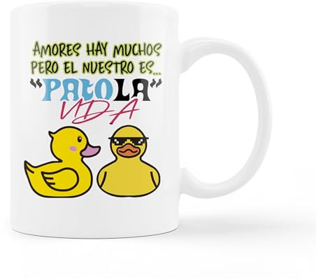 LINFORMAL TAZA PATO PARA SAN VALENTIN | DIA DE LOS ENAMORADOS | TAZA TE QUIERO PATO LA VIDA | CERAMICA DE 350ML | TAZAS ORIGINALES PARA REGALAR (PATO HETERO)