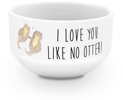 Mr. & Mrs. Panda schale Otter Hände halten - Geschenk, Liebe, Paar, Müslischale, Schüssel, Seeotter, salatschälchen, Verliebt, Bowlschale, glücklich, Obstschale